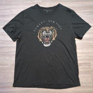 John Varvatos Star USA Men's XL Bowery New York Tiger Graphic T Shirt Black